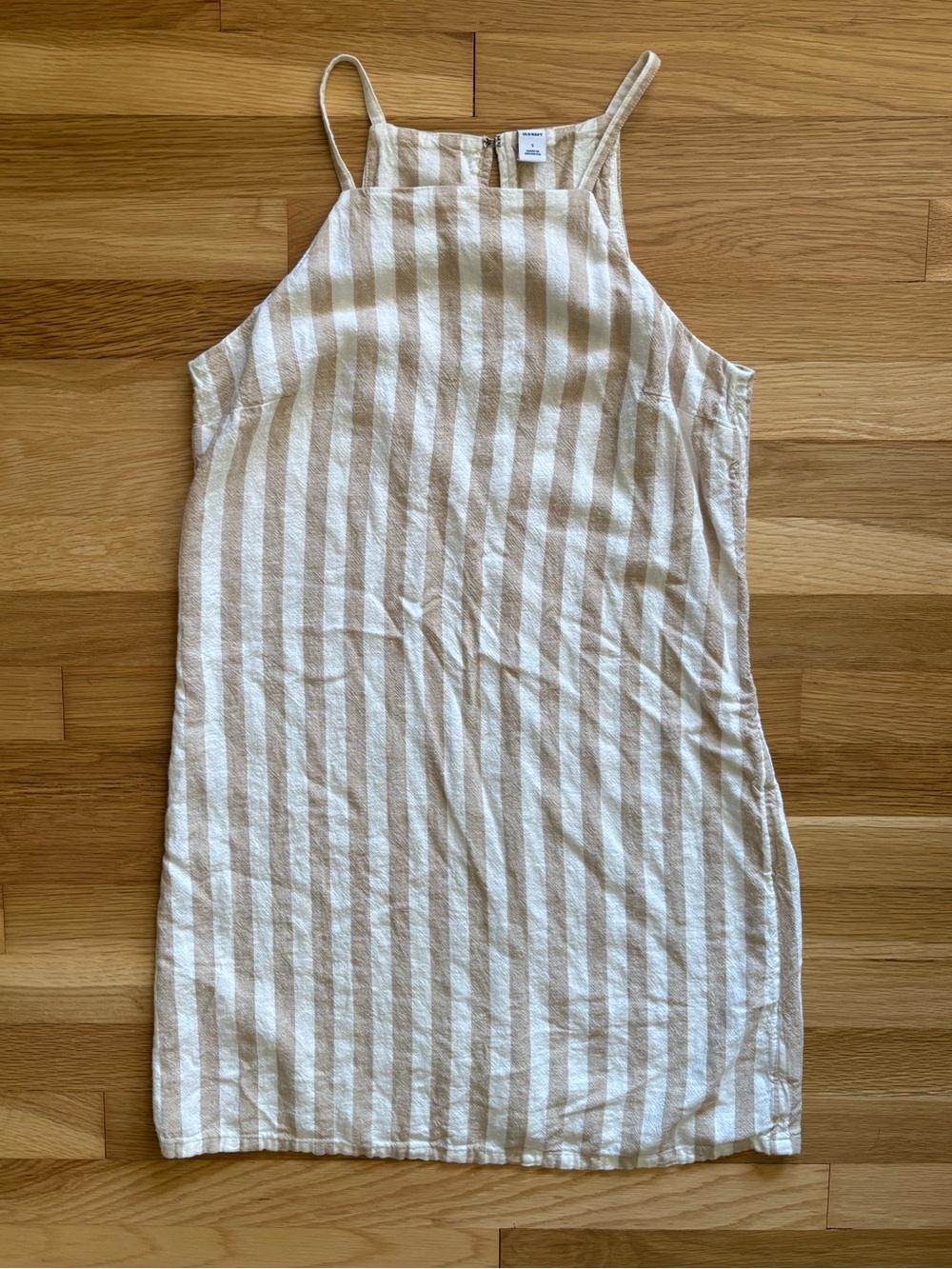Old Navy Beige and White Striped Mini Dress - Picture 2 of 7